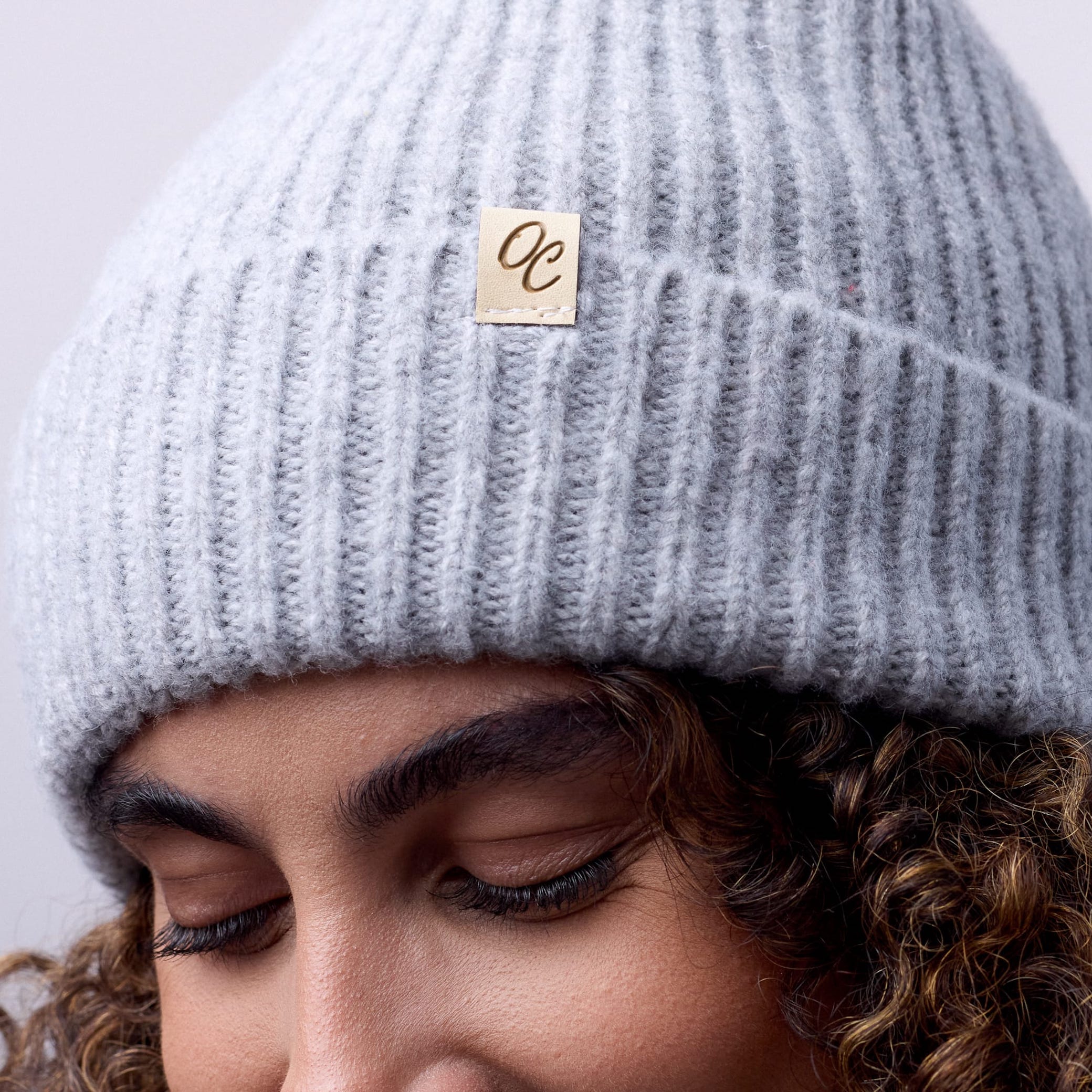 Only Curls Satin Lined Beanie - Ella in Grey - Only Curls