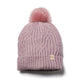 Only Curls Satin Lined Knitted Beanie Hat - Dusty Pink with Pom Pom
