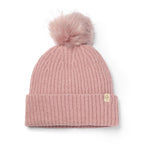 Only Curls Satin Lined Beanie with Pom - Carrie in Dusty Pink - Only Curls