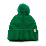 Only Curls Satin Lined Beanie with Pom - Carrie in Emerald Green