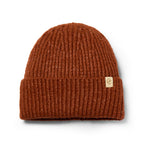 Only Curls Satin Lined Knitted Beanie Hat - Ella in Burnt Orange - Only Curls