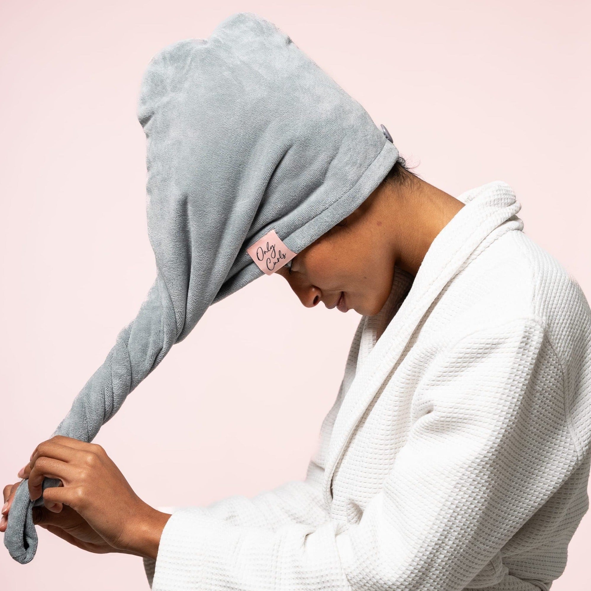 Only Curls Towel Turban - Grey - Only Curls