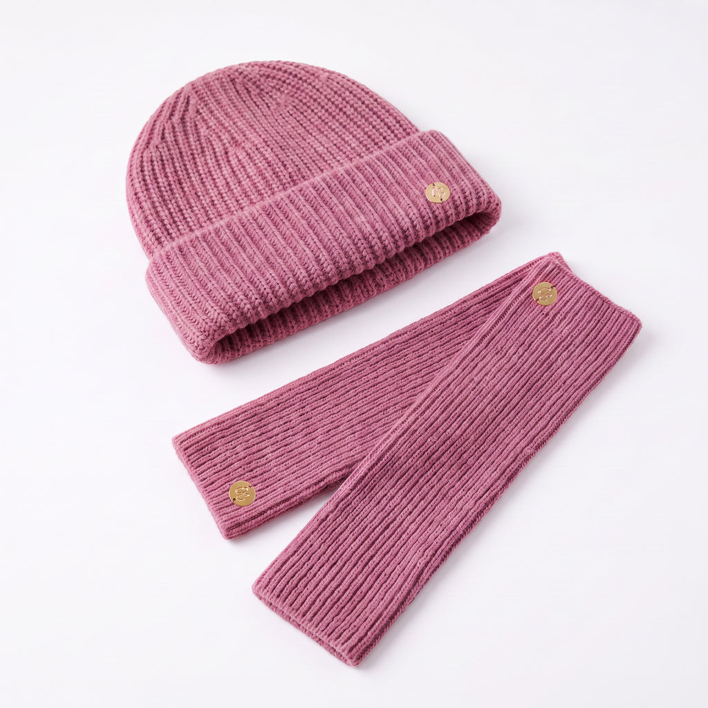 Only Curls Dusty Pink Super Soft Satin-Lined Beanie & Glove Set - Only Curls