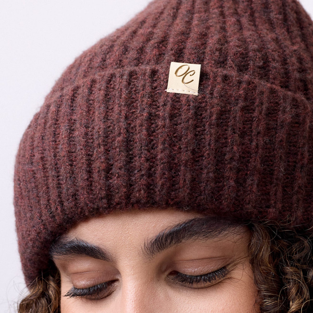 Only Curls Satin Lined Beanie - Ella in Burgundy - Only Curls