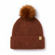 Only Curls Satin Lined Beanie with Pom - Carrie in Burnt Orange