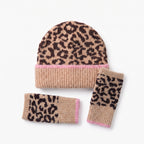 Only Curls Leopard Satin-Lined Beanie & Glove Set - Only Curls