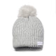 Little Curls Satin Lined Knitted Beanie Hat - Soft Grey with Pom Pom