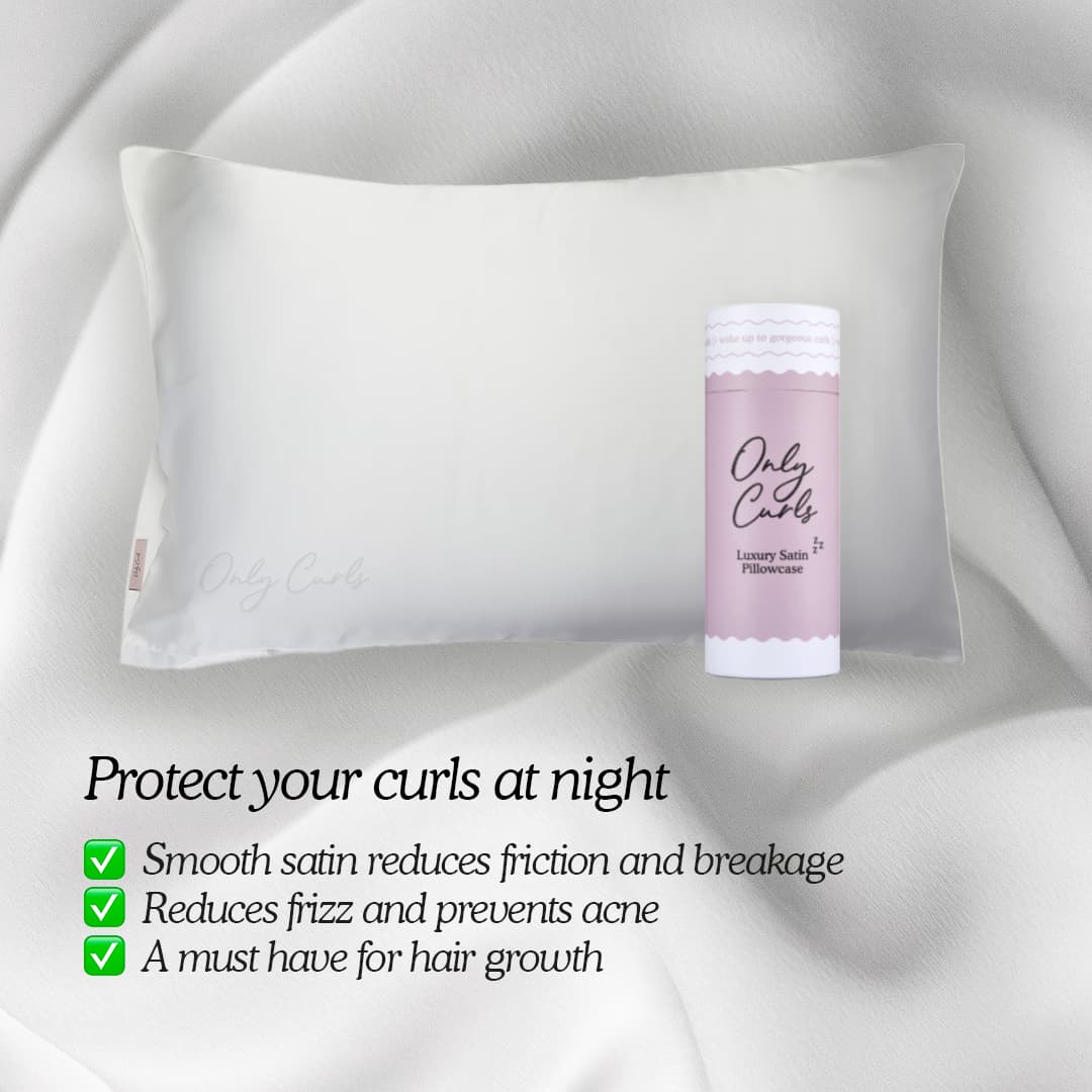 Only Curls Satin Pillowcase - White - Only Curls