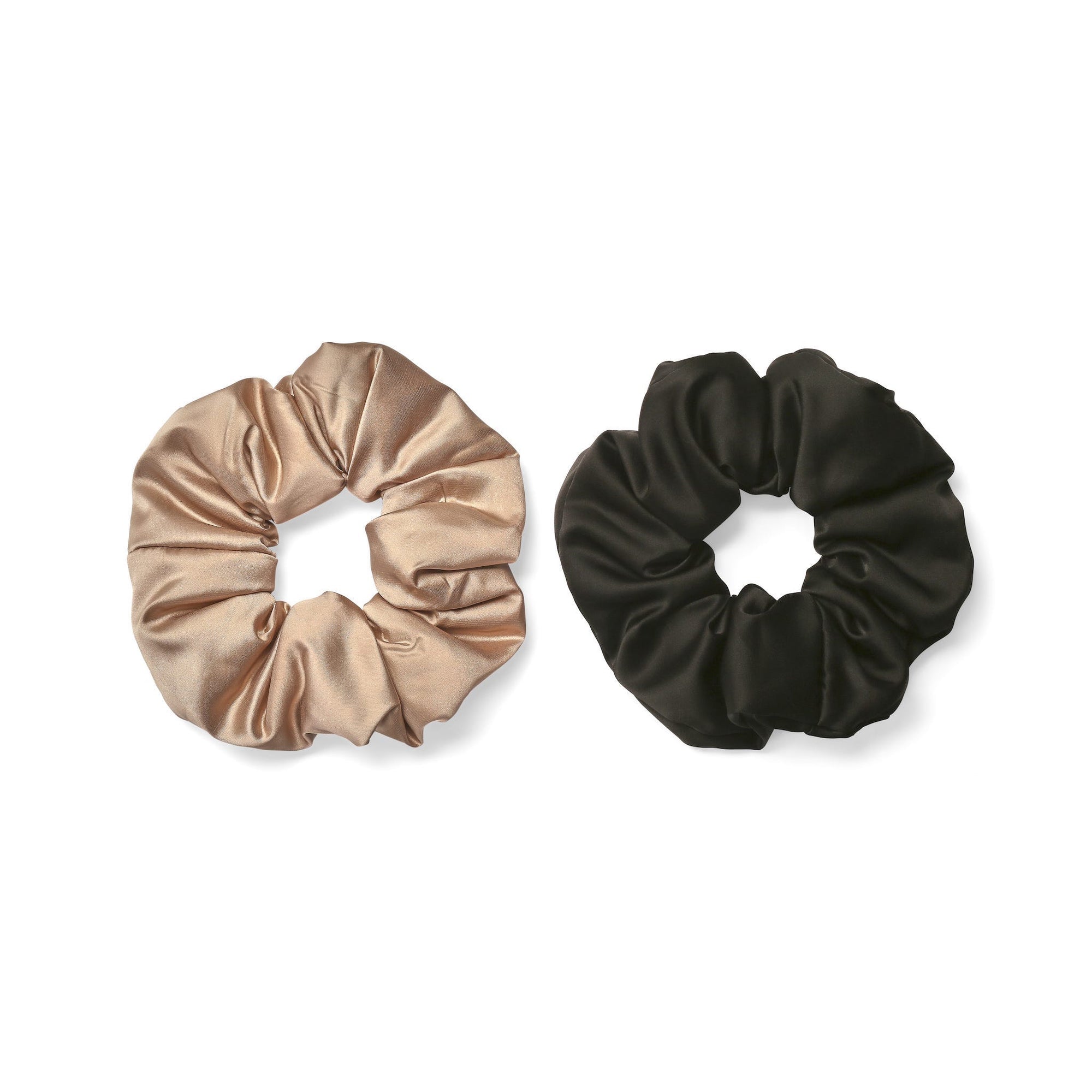 Only Curls Satin Pillow Scrunchies - Black and Bronze Twin Pack - Only Curls