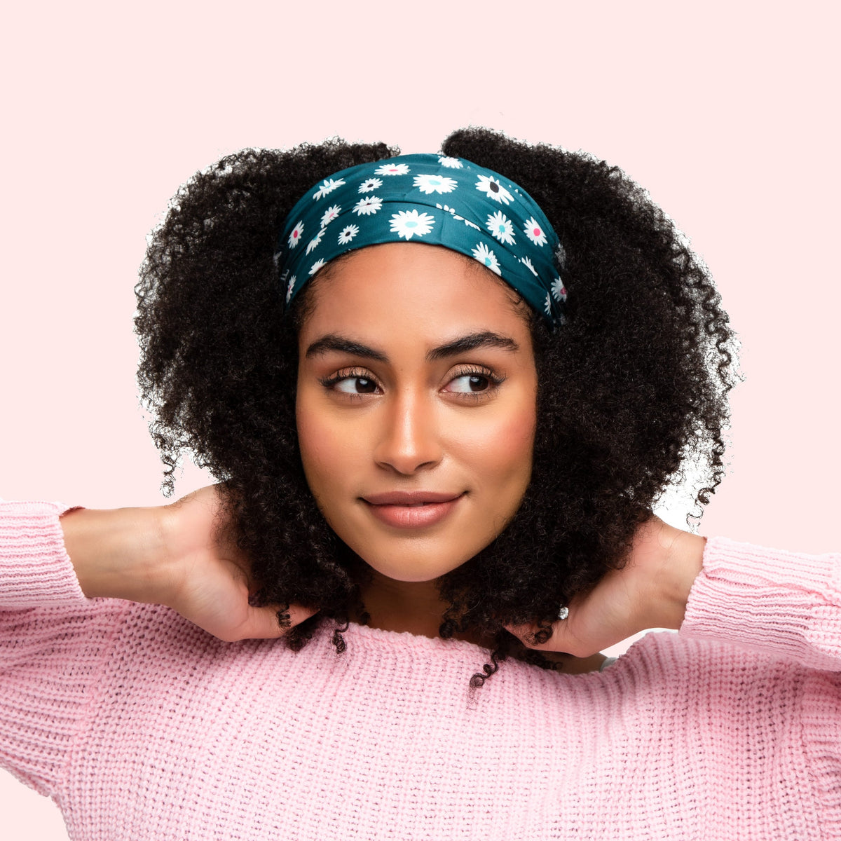Only Curls Pineapple Protector (Tie Front) - Green Daisy - Only Curls