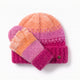 Only Curls Pink Ombre Satin-Lined Beanie & Glove Set