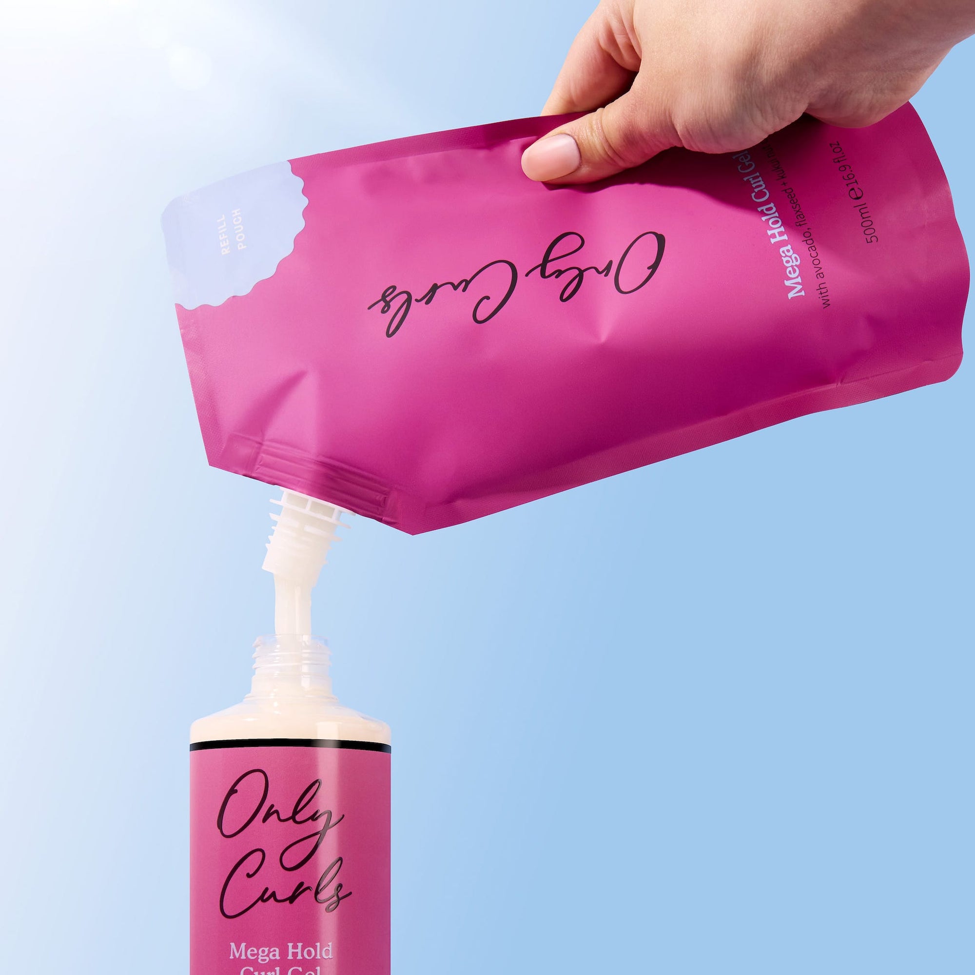 Only Curls Mega Hold Curl Gel 500ml - Refill Pouch - Only Curls