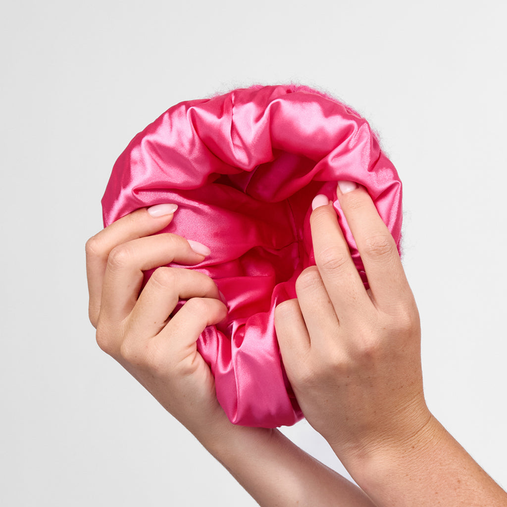 Only Curls Pink Ombre Satin-Lined Beanie & Glove Set - Only Curls