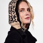 Only Curls Fluffy Leopard Satin-Lined Hood - Only Curls