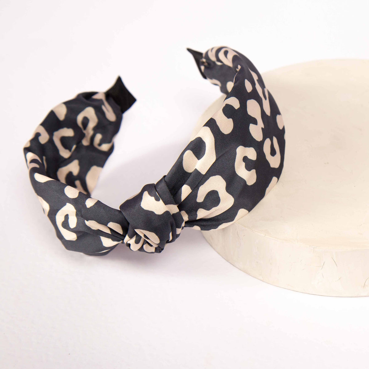 Only Curls Satin Knot Headband - Leopard - Only Curls