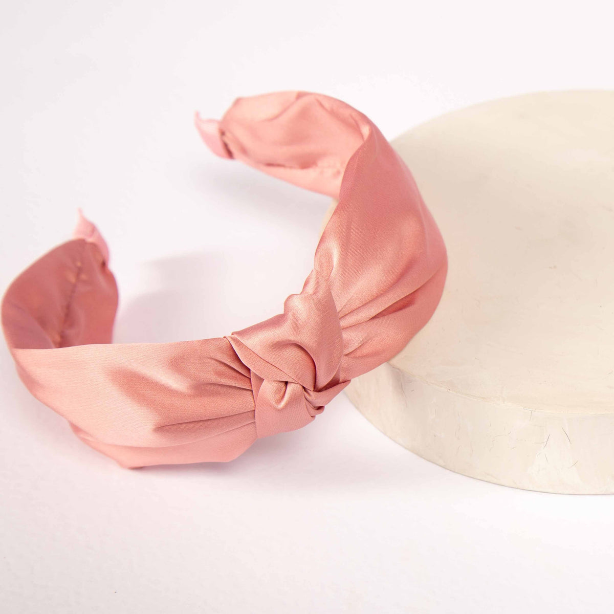 Only Curls Satin Knot Headband - Dusty Pink