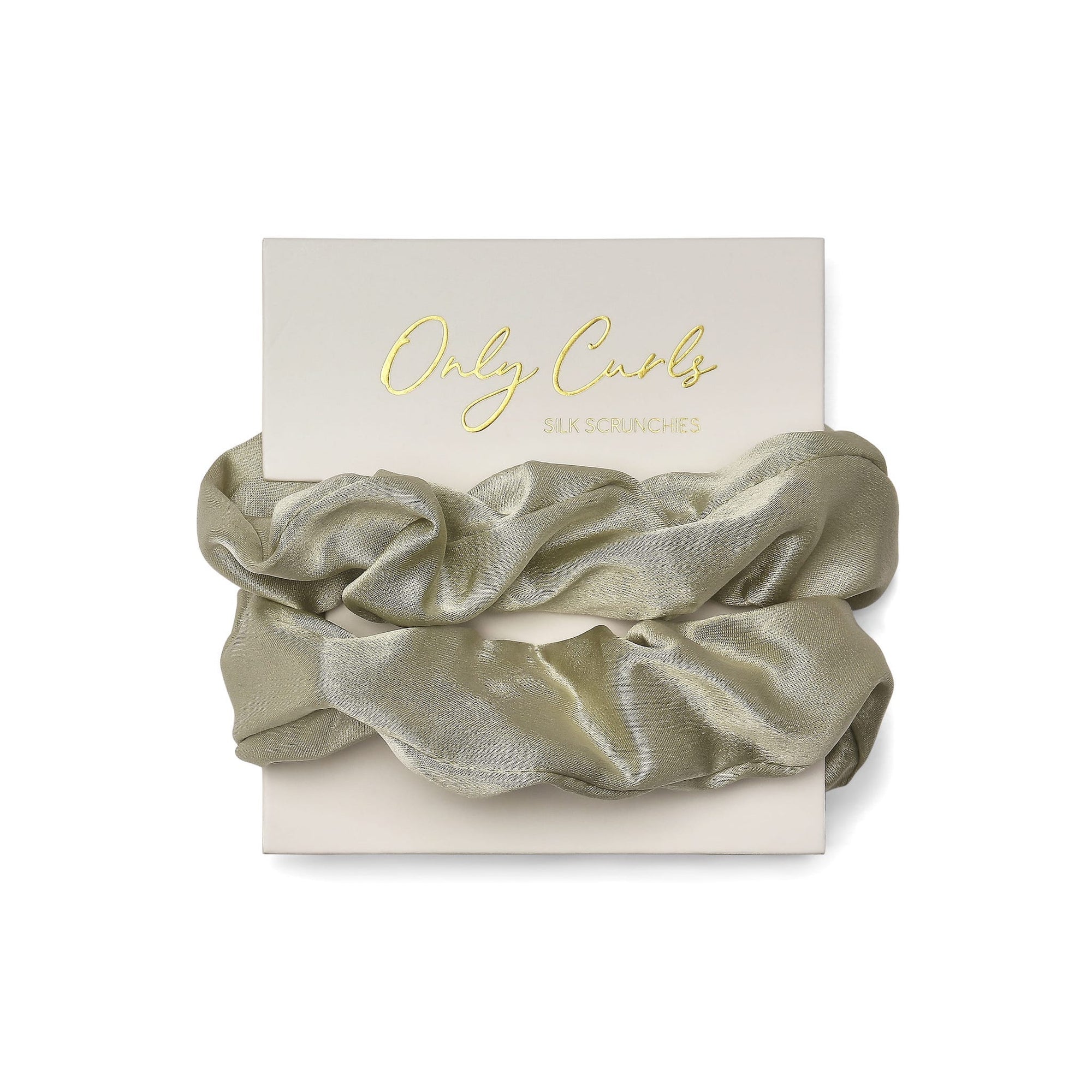 Only Curls Silk Scrunchies - Sage Green - Only Curls