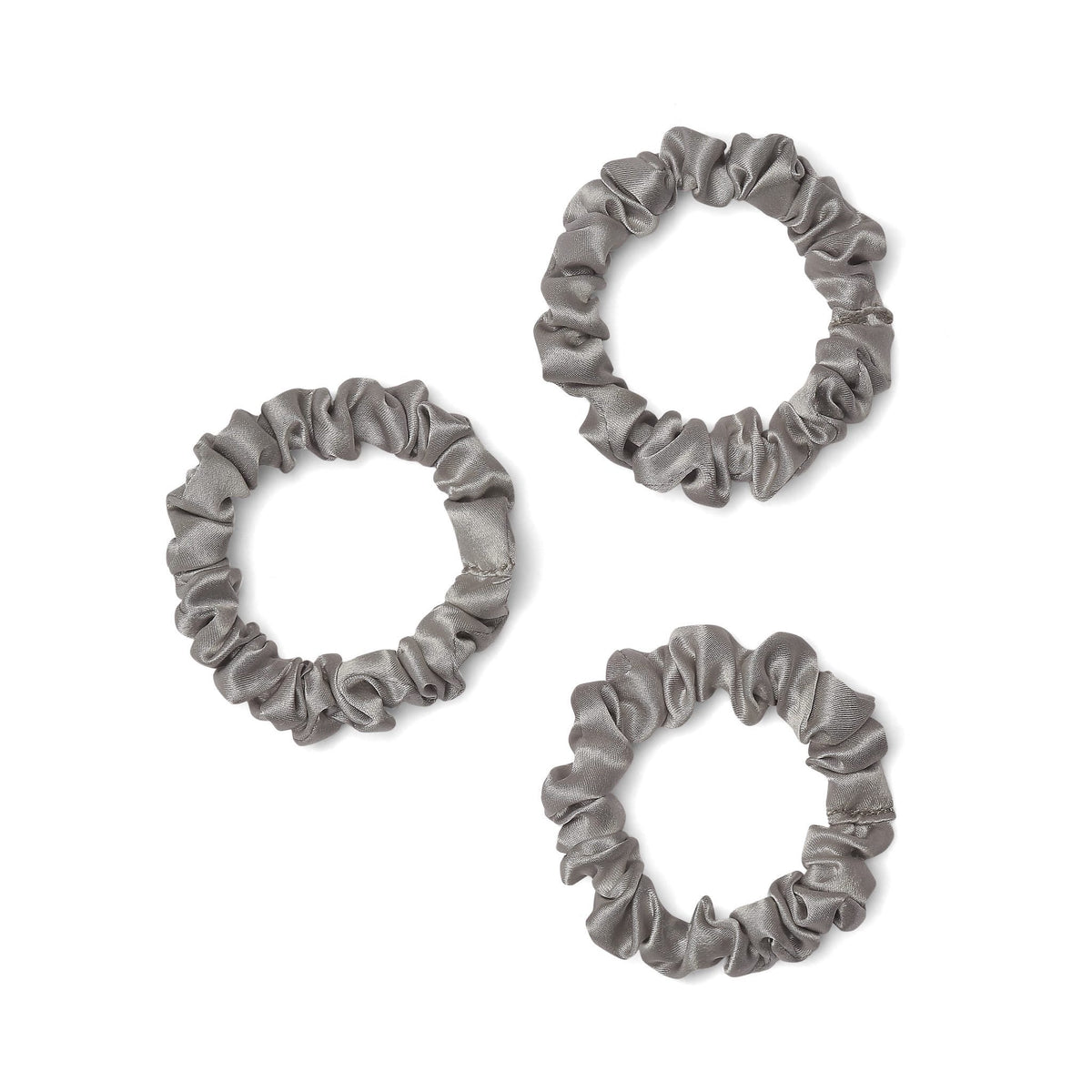 Only Curls Silk Scrunchies (Mini) - Silver - Only Curls