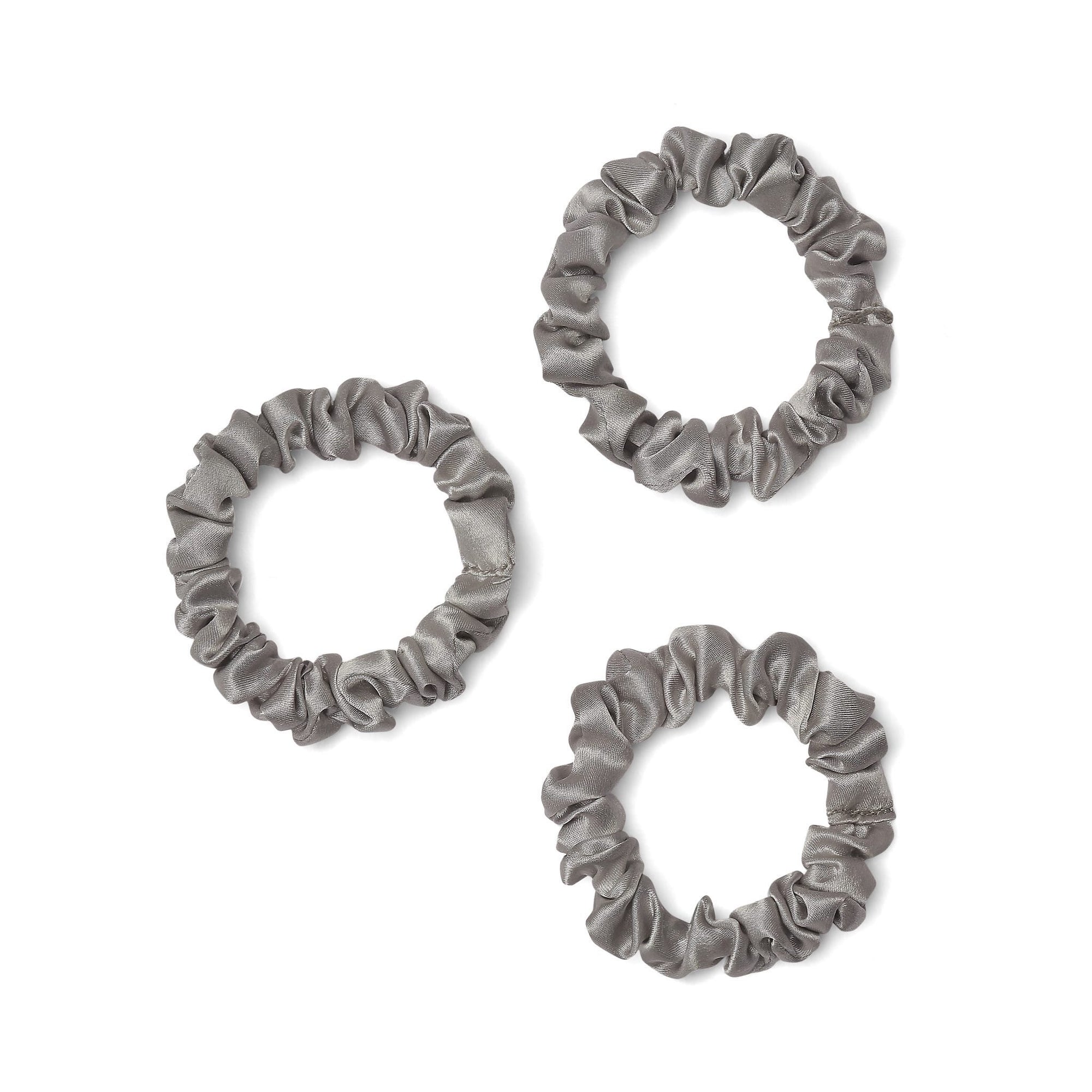 Only Curls Silk Scrunchies (Mini) - Silver - Only Curls