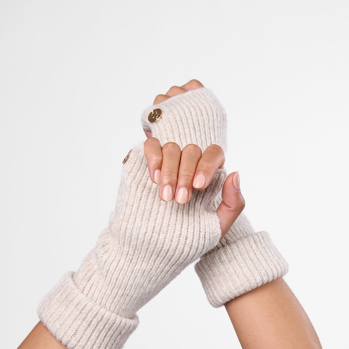 Only Curls Ivory Super Soft Satin-Lined Beanie & Glove Set - Only Curls