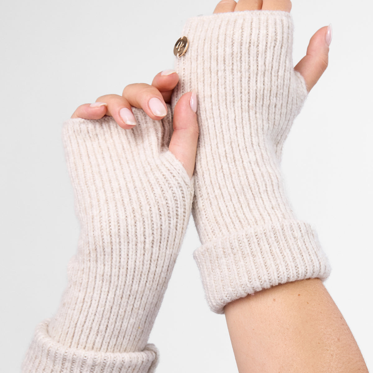 Only Curls Ivory Super Soft Satin-Lined Beanie & Glove Set - Only Curls