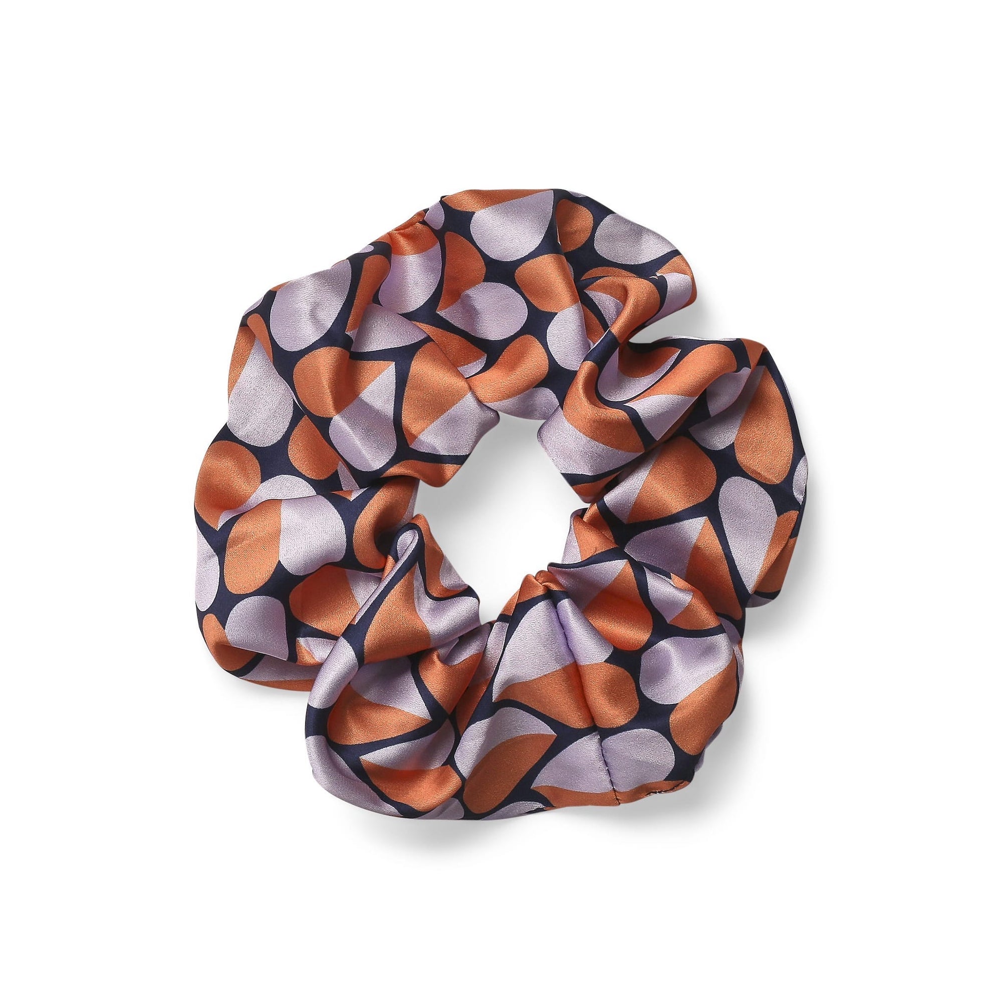 Only Curls Oversized Satin Scrunchies - Navy Hearts and Navy Twin Pack - Only Curls