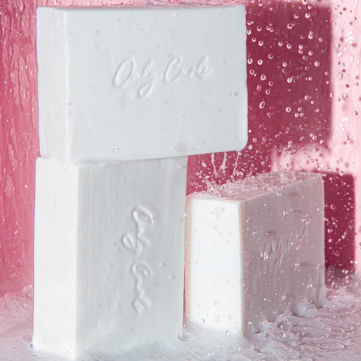 Only Curls Shampoo Bar drenched in the shower