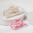 Only Curls Rectangle Claw Clips - Pink - Only Curls