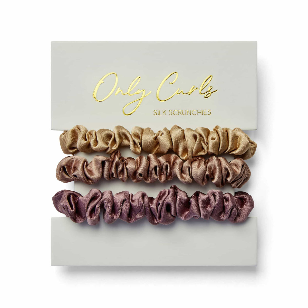 Only Curls Silk Scrunchies Multi Pack Mini - bronze - Only Curls