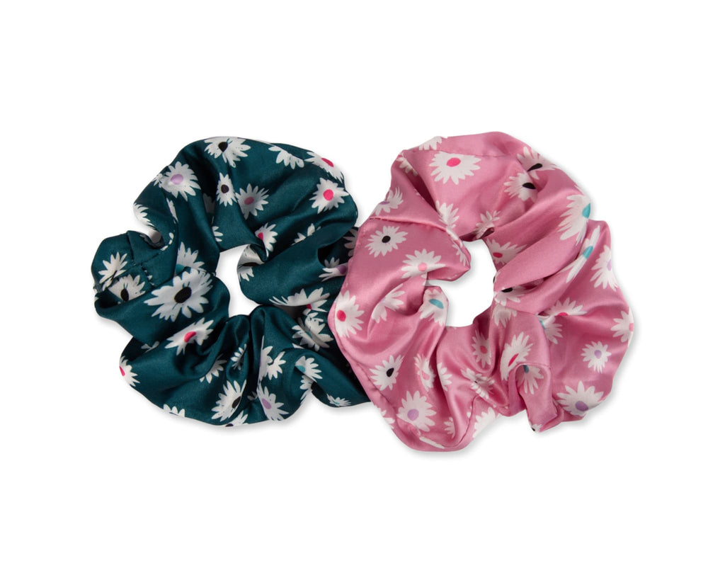 Only Curls Satin Scrunchies - Daisy Twin Pack - Only Curls