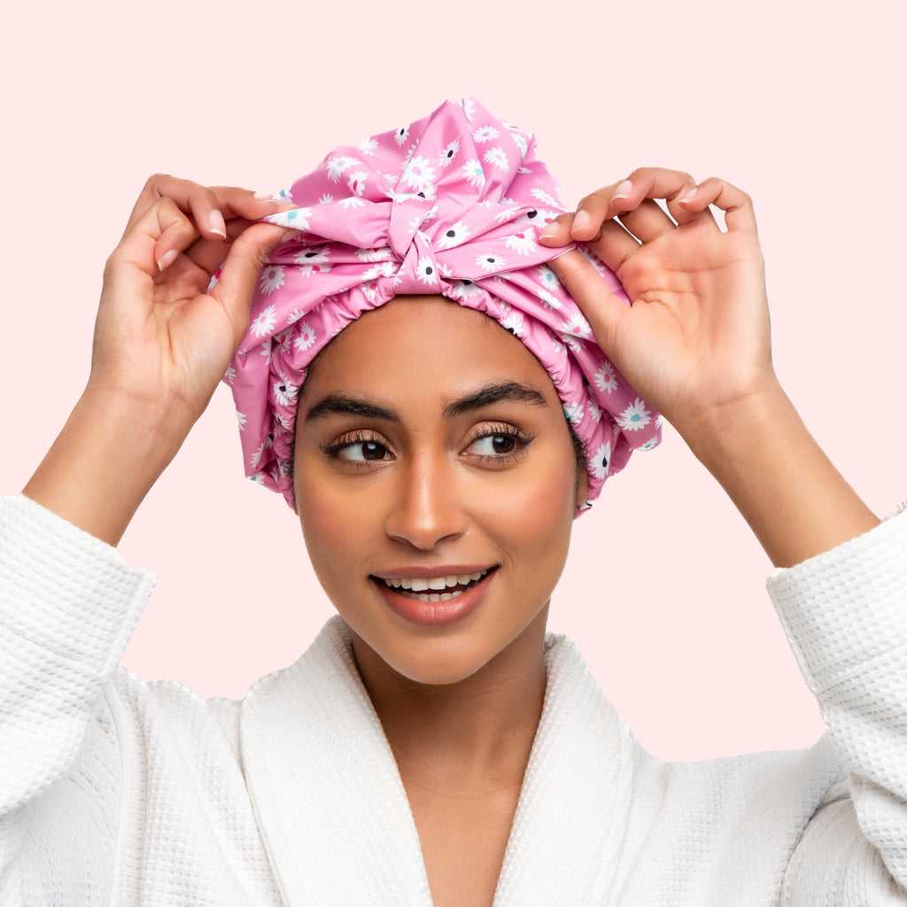 Only Curls Shower Cap - Dusty Pink Daisy - Only Curls