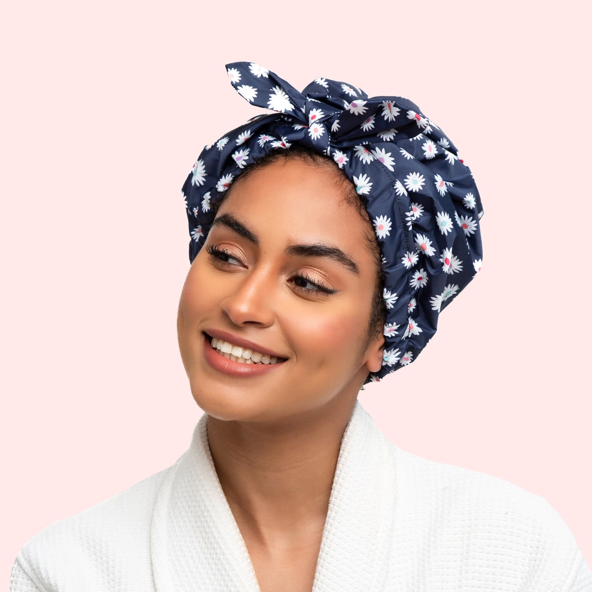 Only Curls Shower Cap - Navy Daisy - Only Curls