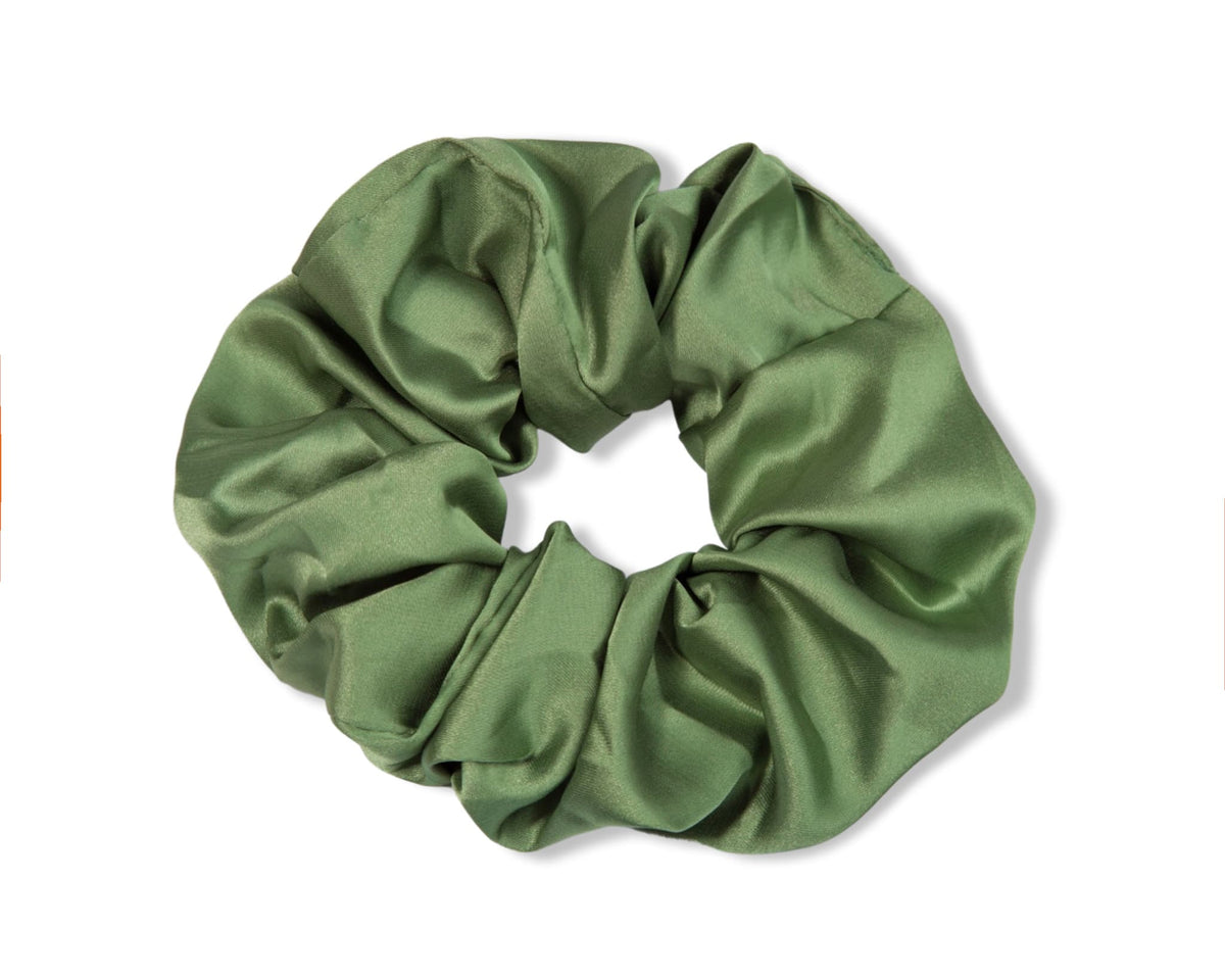 Only Curls Satin Scrunchie - Dusty Green - Only Curls