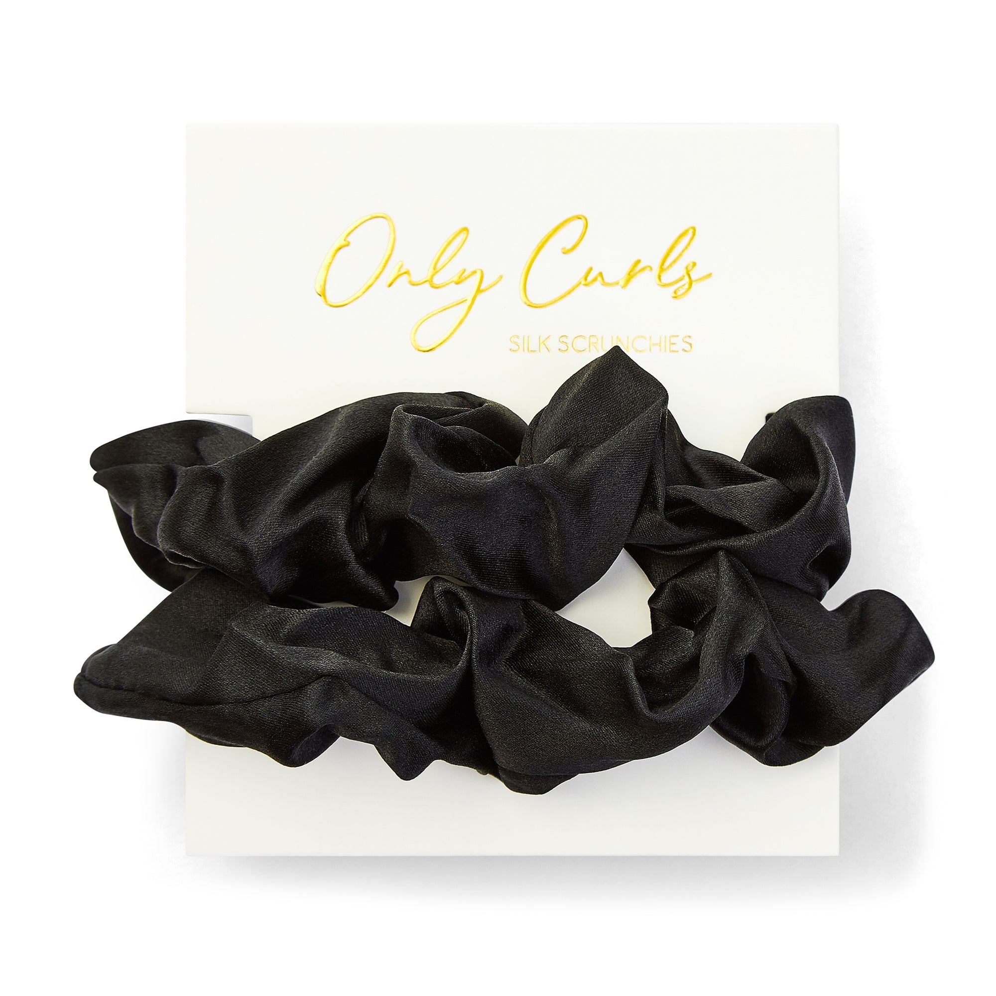 Only Curls Silk Scrunchies Black - Only Curls